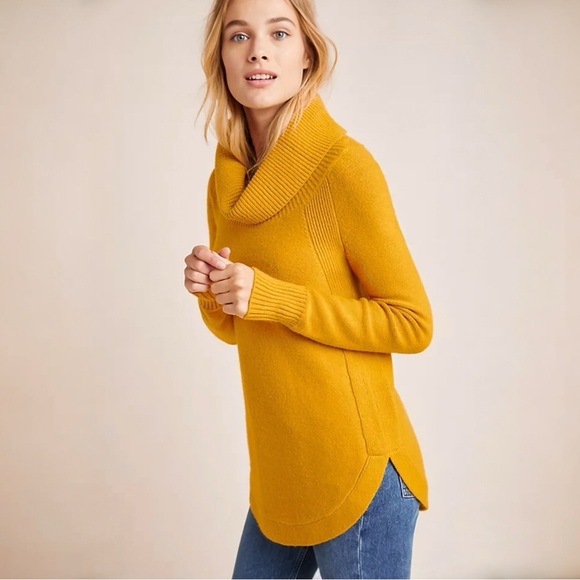 ANTHROPOLOGIE • Moth Brenta Cowl Neck Pullover in Marigold - Picture 10 of 11